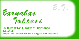 barnabas toltesi business card