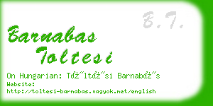 barnabas toltesi business card